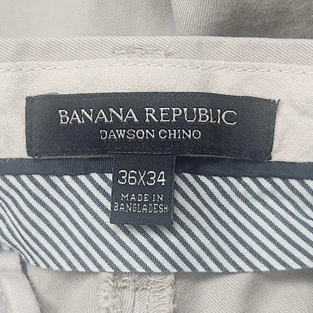Banana Republic Pants Mens 36x34 Beige Dawson Chino 100% Cotton Casual Classic